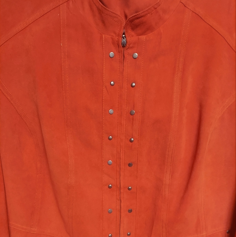 Pumpkin zip ultra suede detailed studs jacket xl
